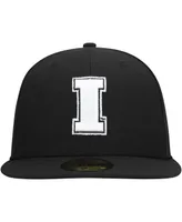 Men's New Era Iowa Hawkeyes Black and White 59FIFTY Fitted Hat