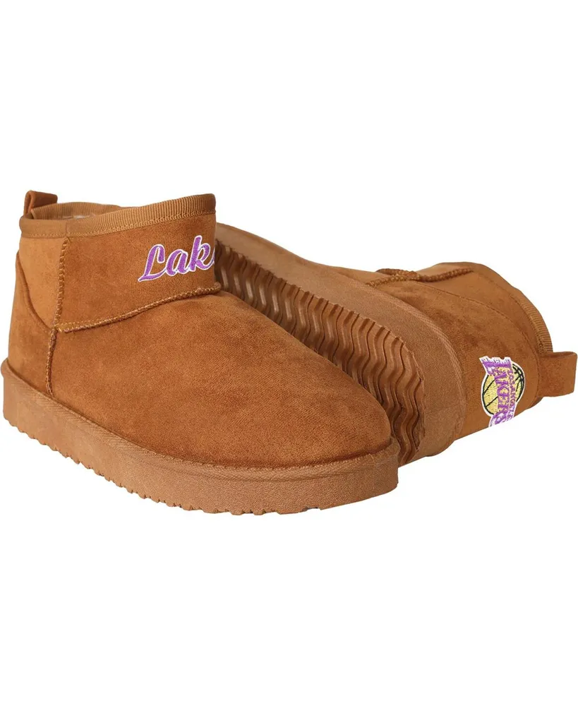 Women's Foco Brown Los Angeles Lakers Team Logo Fuzzy Fan Boots