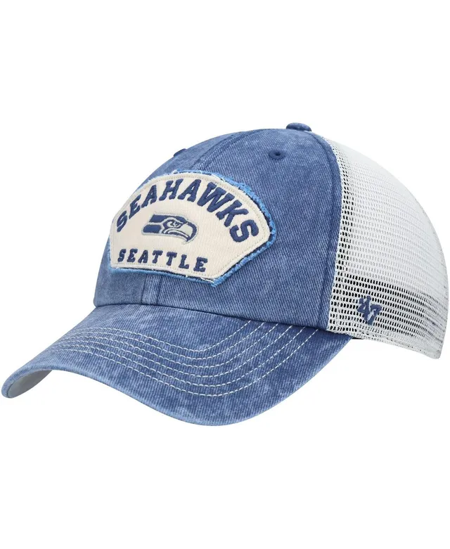 47 Brand '47 College Navy, Natural Seattle Seahawks Rawhide Trucker  Adjustable Hat in Blue for Men