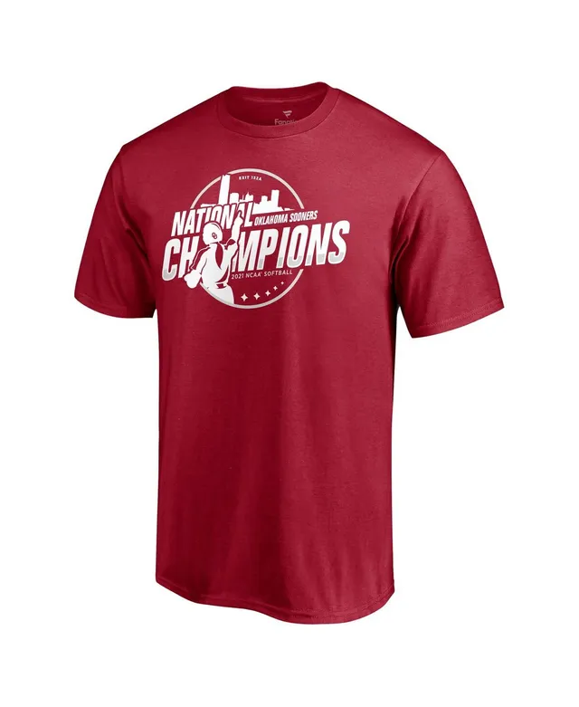 Men's Fanatics Branded Crimson Oklahoma Sooners 2021 NCAA Softball Women's  College World Series Champions Steal T-Shirt