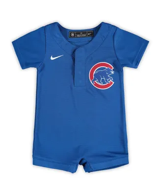 Newborn and Infant Boys Girls Nike Royal Chicago Cubs Official Jersey Romper