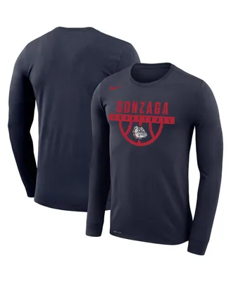 Men's Nike Navy Gonzaga Bulldogs Basketball Drop Legend Long Sleeve Performance T-shirt
