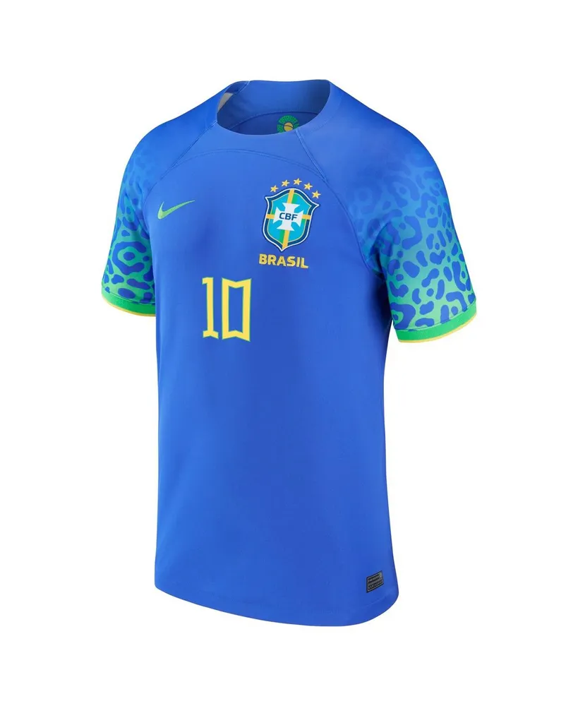 Men's Nike Neymar Jr. Blue Brazil National Team 2022/23 Away Breathe Stadium Replica Player Jersey