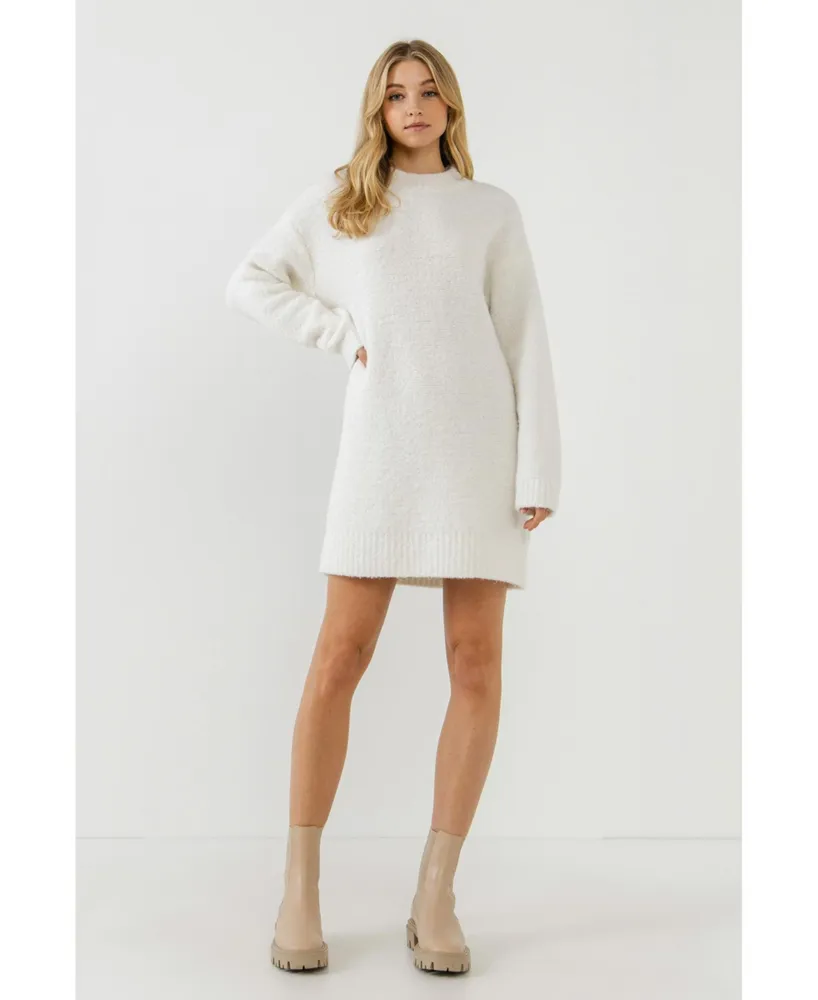 English Factory Women's Long-Sleeved Sweater Dress