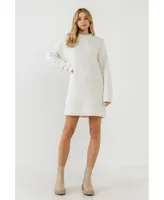 English Factory Women's Long-Sleeved Sweater Dress