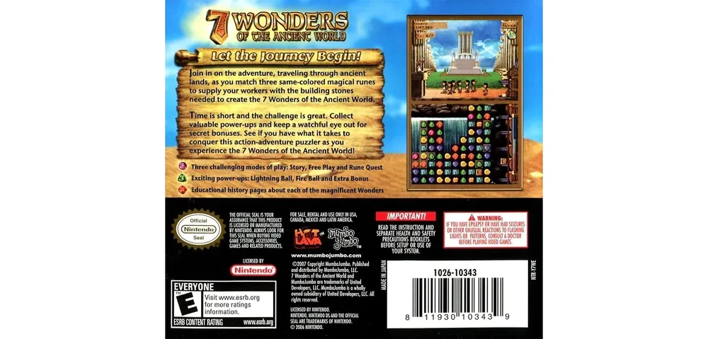 Mumbo Jumbo 7 Wonders of the Ancient World - Nintendo Ds