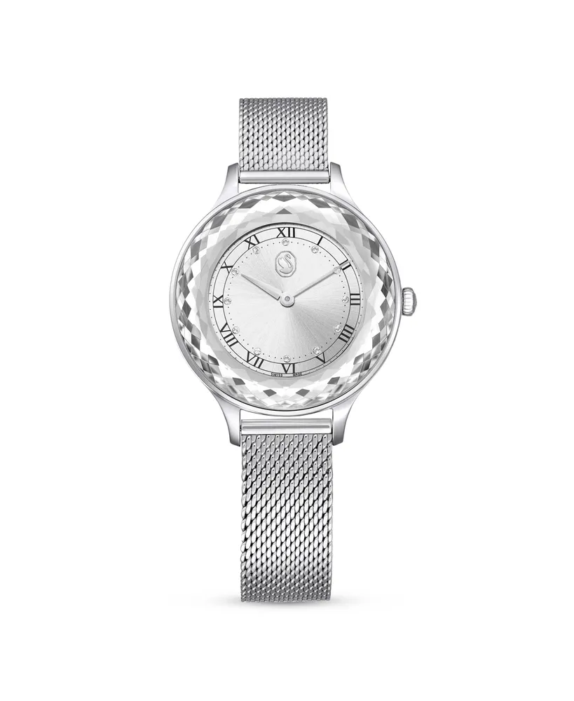 Swarovski Women's Analog Swiss Made Octea Nova Silver-Tone Stainless Steel Bracelet Watch, 33mm