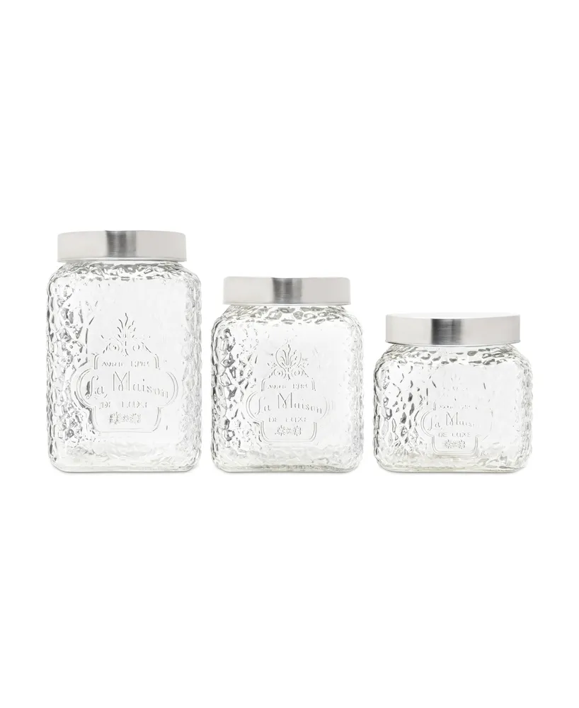 American Atelier La Maison Hammered Glass Canisters Set, 3 Piece