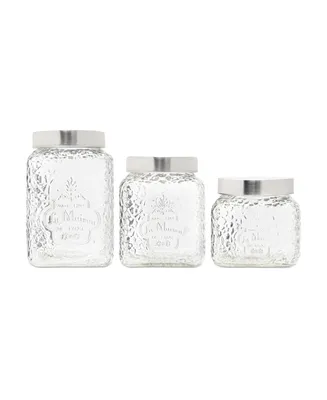 American Atelier La Maison Hammered Glass Canisters Set, 3 Piece