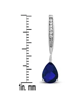 Elegant Sterling Silver Dangling Pear-Shaped Cubic Zirconia Earrings