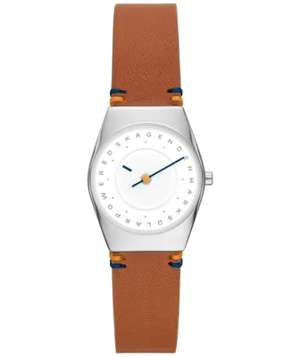 Skagen Women's Grenen Lille Solar Halo Brown Leather Watch, 26mm