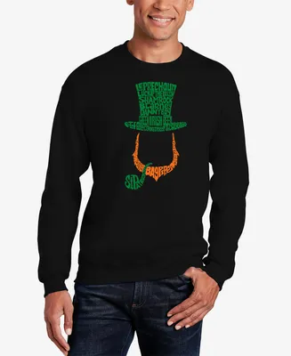 La Pop Art Men's Leprechaun Word Crewneck Sweatshirt