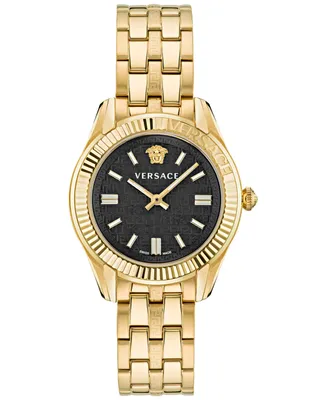 Versace Women's Swiss Greca Time Gold Ion Plated Bracelet Watch 35mm