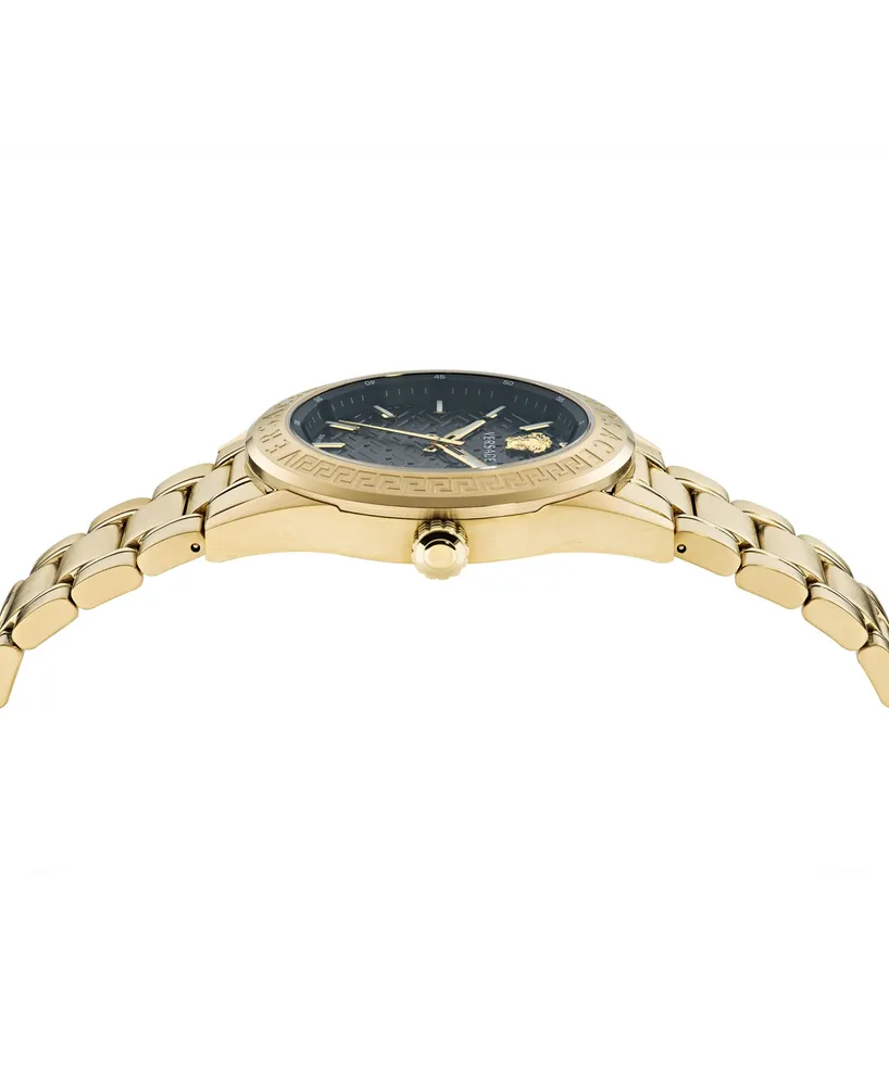 Versace Men's Swiss V-Code Gold Ion Plated Bracelet Watch 42mm