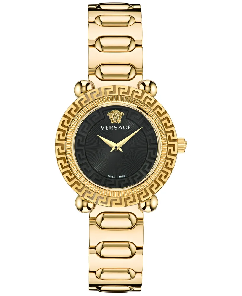 Versace Women's Swiss Greca Twist Gold Ion Plated Bracelet Watch 35mm