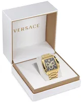 Versace Men's Swiss Chronograph Dominus Gold Ion Plated Bracelet Watch 42x50mm