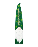 Glitzhome 42" H St. Patrick's Wooden Gnome Porch Decor