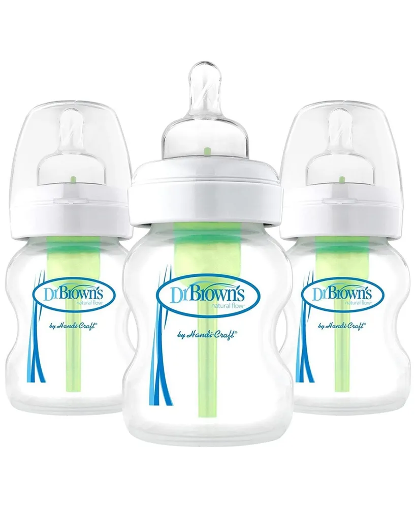 Dr. Browns Baby Dr. Brown's Options+ Wide Neck Baby Bottle, 3 Pack, Clear