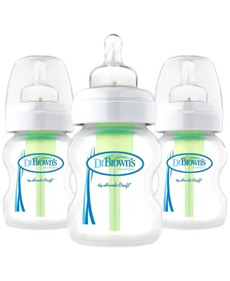 Dr. Brown's Options+ Wide Neck Baby Bottle, 3 Pack, Clear, 5 oz