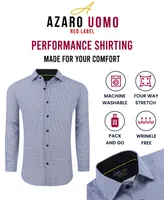 Azaro Uomo Men's Geometric Four-Way Stretch Button Down Shirt