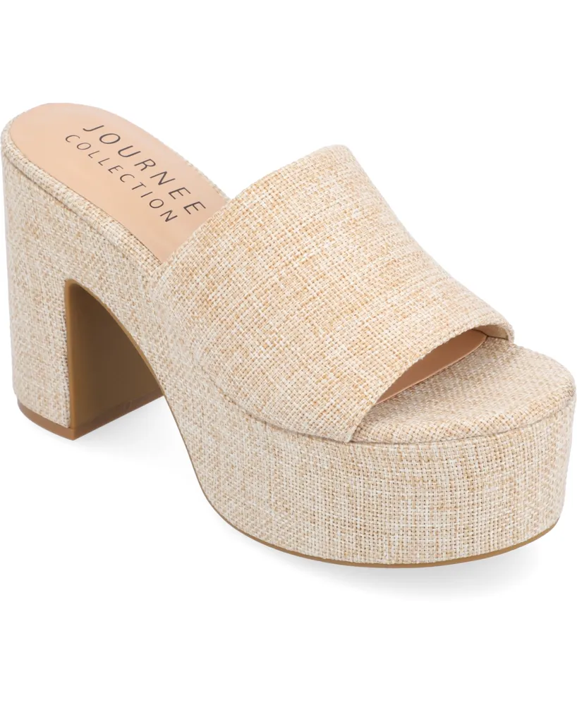 Journee Collection Women's Enyya Canvas Platform Sandals