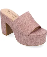 Journee Collection Women's Enyya Canvas Platform Sandals