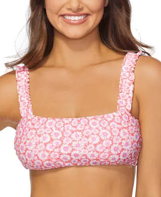 Raisins Juniors' Tulum Square-Neck Bra Bikini Top