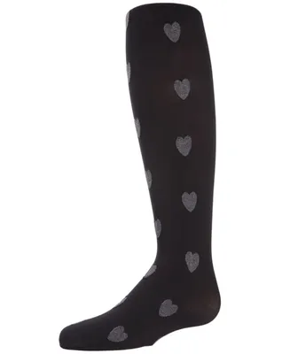 Heathered Heart Girls Opaque Tights