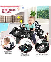 Costway 4-in-1 Baby Walker Foldable Activity with Adjustable Height & Speed Deep 6-18 Months