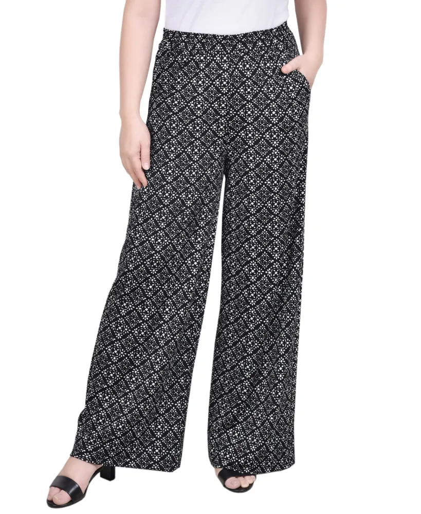 Ny Collection Petite Wide Leg Pull On Pants