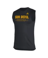 Men's adidas Black Arizona State Sun Devils Sideline Football Locker Creator Aeroready Sleeveless T-shirt