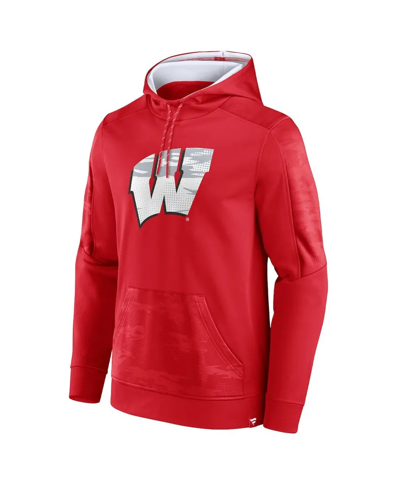 Men's Fanatics Red Wisconsin Badgers On The Ball Pullover Hoodie