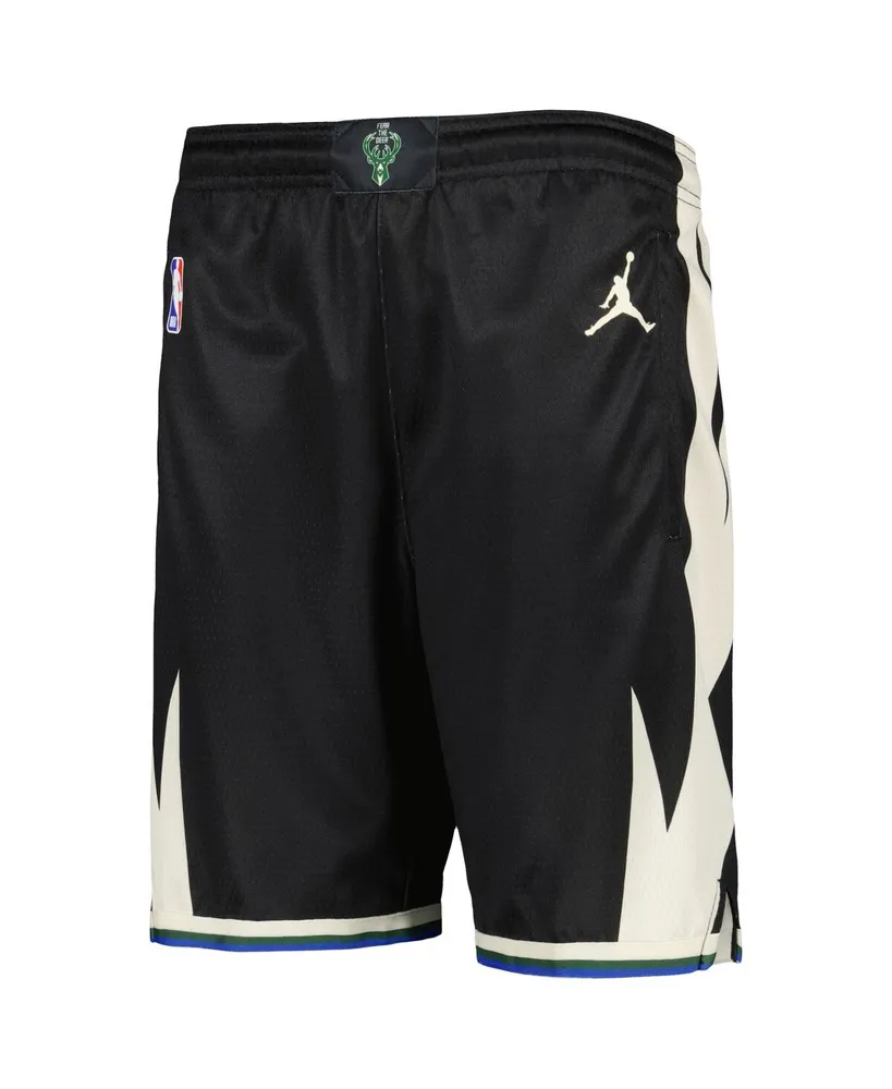 Big Boys and Girls Jordan Black Milwaukee Bucks Statement Edition Swingman Performance Shorts