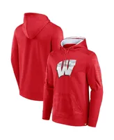 Men's Fanatics Red Wisconsin Badgers On The Ball Pullover Hoodie