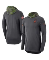 Men's Nike Anthracite Clemson Tigers Military-Inspired Long Sleeve Hoodie T-shirt