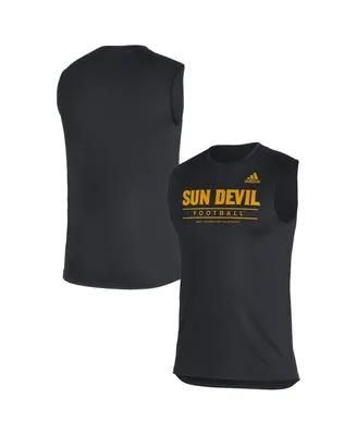 Men's adidas Black Arizona State Sun Devils Sideline Football Locker Creator Aeroready Sleeveless T-shirt