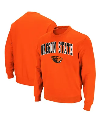 Men's Colosseum Orange Oregon State Beavers Arch & Logo Tackle Twill Pullover Sweatshirt