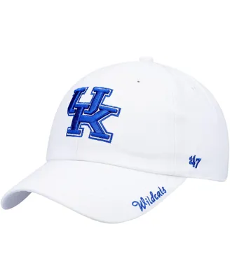 Women's '47 Brand White Kentucky Wildcats Miata Clean Up Logo Adjustable Hat