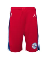 Big Boys and Girls Jordan Red Philadelphia 76ers Statement Edition Swingman Performance Shorts