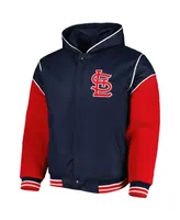 Men's Jh Design Navy St. Louis Cardinals Reversible Fleece Full-Snap Hoodie Jacket