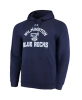 Men's Under Armour Navy Wilmington Blue Rocks All Day Raglan Fleece Pullover Hoodie