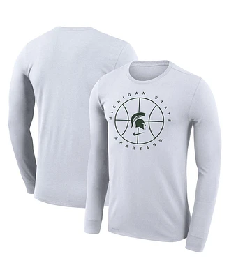 Men's Nike White Michigan State Spartans Basketball Icon Legend Performance Long Sleeve T-shirt