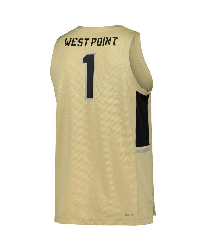 Men's Nike #1 Gold Army Black Knights Team Replica Basketball Jersey