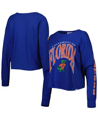 Women's '47 Brand Royal Florida Gators Parkway Ii Cropped Long Sleeve T-shirt