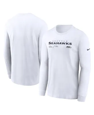 Men's Nike Silver Seattle Seahawks Sideline Infograph Lock Up Performance Long Sleeve T-shirt