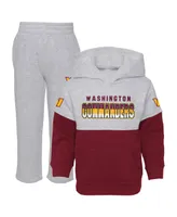 Toddler Boys Heather Gray, Burgundy Washington Commanders Playmaker Hoodie and Pants Set