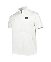 Men's Under Armour White Notre Dame Fighting Irish Motivate Half-Zip Jacket