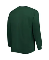 Men's Green Michigan State Spartans Big and Tall Two-Hit Raglan Long Sleeve T-shirt