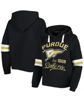 Women's Pressbox Black Purdue Boilermakers Super Pennant Pullover Hoodie