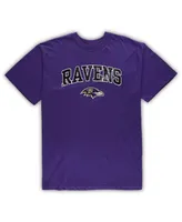 Men's Concepts Sport Purple, Heathered Gray Baltimore Ravens Big and Tall T-shirt and Pants Sleep Set